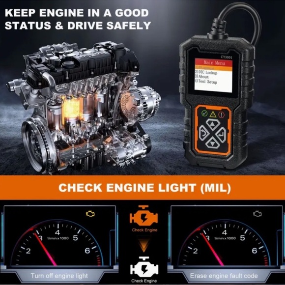 POWERSCAN Universal OBD2 Scanner Code Reader Engine Fault Scanner NWT - Picture 4 of 5